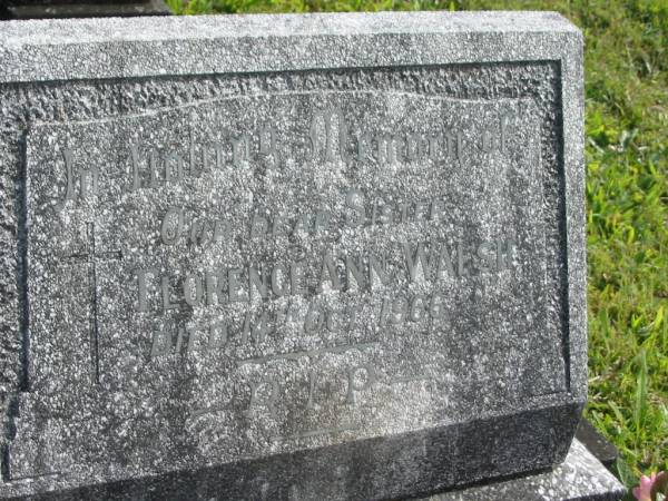 Florence Ann WALSH,  | sister,  | died 14 Oct 1966;  | Murwillumbah Catholic Cemetery, New South Wales  | 