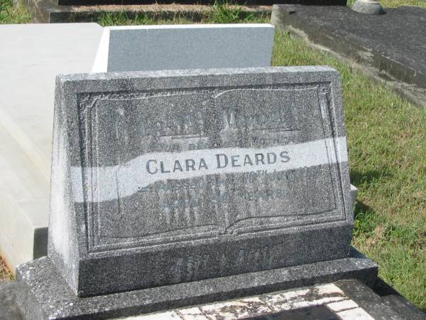 Clara DEARDS,  | mother,  | died 10 June 1964 aged 94 years;  | Murwillumbah Catholic Cemetery, New South Wales  | 