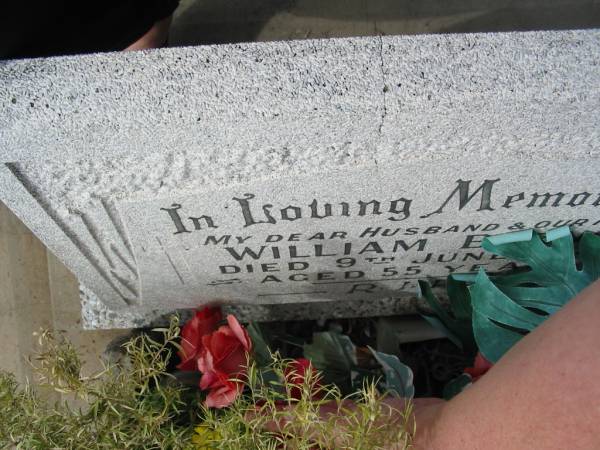 William BURNS,  | husband father,  | died 9 June 1959 aged 55 years;  | Murwillumbah Catholic Cemetery, New South Wales  | 
