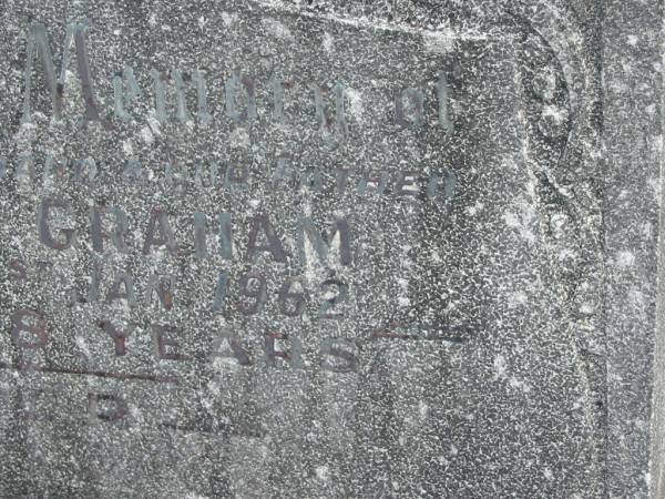 Donald GRAHAM,  | husband father,  | died 31 Jan 1962 aged 58 years;  | Murwillumbah Catholic Cemetery, New South Wales  | 