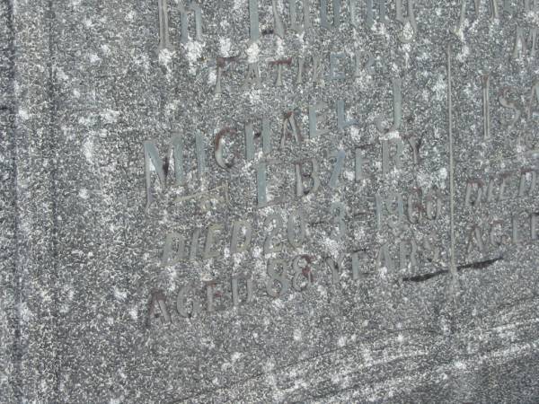 Michael J EBZERY,  | father,  | died 20-3-1960 aged 88 years;  | Isabella EBZERY,  | mother,  | died 27-6-1960 aged 82 years;  | Murwillumbah Catholic Cemetery, New South Wales  | 