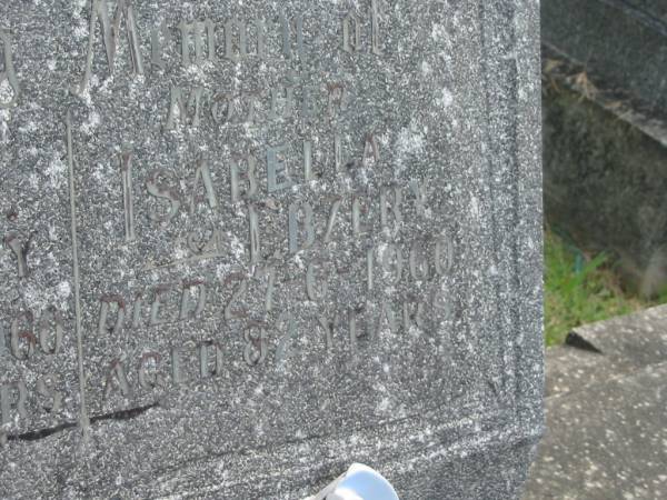 Michael J EBZERY,  | father,  | died 20-3-1960 aged 88 years;  | Isabella EBZERY,  | mother,  | died 27-6-1960 aged 82 years;  | Murwillumbah Catholic Cemetery, New South Wales  | 