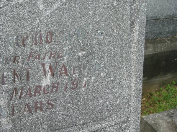 Henry Vincent WALLS,  | husband father,  | died 11 March 1957 aged 51 years;  | Mary Irene WALLS (STAUNTON),  | 9-12-1912 - 31-12-2005;  | Murwillumbah Catholic Cemetery, New South Wales  | 