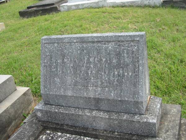 Mary Eliza JOHNSON,  | wife,  | died 1 Aug 1956,  | erected by husband;  | Murwillumbah Catholic Cemetery, New South Wales  | 