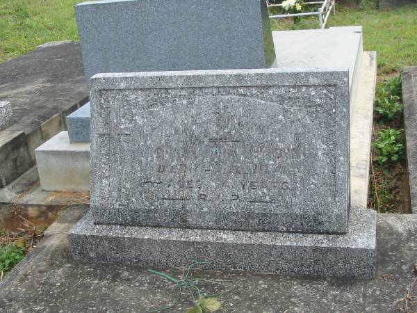 George Godbar HITCHENS,  | dad,  | died 4 Dec 1854 aged 74 years;  | Murwillumbah Catholic Cemetery, New South Wales  | 