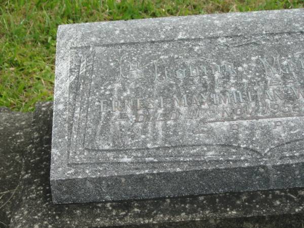 Ernest Maximillian WORTHINGTON,  | died 11 Nov 1953 aged 80 years;  | Murwillumbah Catholic Cemetery, New South Wales  | 