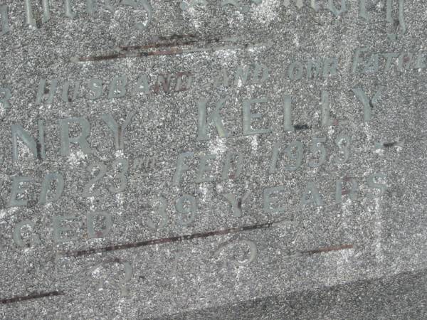 Henry KELLY,  | husband father,  | died 23 Feb 1953 aged 39 years;  | Murwillumbah Catholic Cemetery, New South Wales  | 