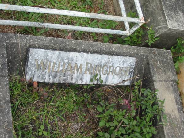 William RINGROSE;  | Murwillumbah Catholic Cemetery, New South Wales  | 