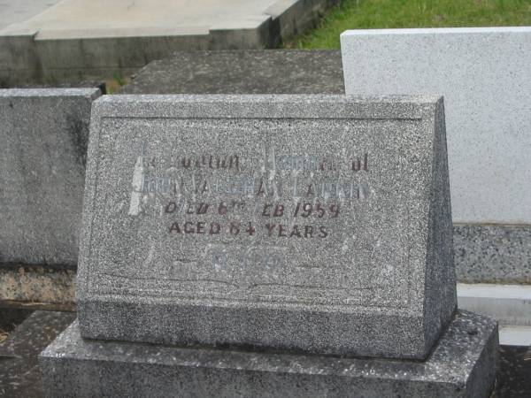 John Vaughan LARKIN,  | died 6 Feb 1959 aged 84 years;  | Murwillumbah Catholic Cemetery, New South Wales  | 