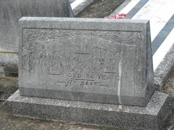 Alexander Francis SCOTT,  | husband father,  | died 8 Aug 1953 aged 54 years;  | Murwillumbah Catholic Cemetery, New South Wales  | 