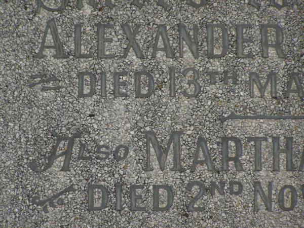 Alexander Skinner DICKSON,  | died 13 May 1953 aged 86 years;  | Martha Maria DICKSON,  | died 2 Nov 1955 ged 79 years;  | Murwillumbah Catholic Cemetery, New South Wales  | 