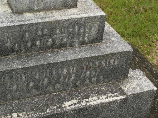 Austin William HESSION,  | husband father,  | died 18 Feb 1951 aged 60? years;  | Murwillumbah Catholic Cemetery, New South Wales  | 