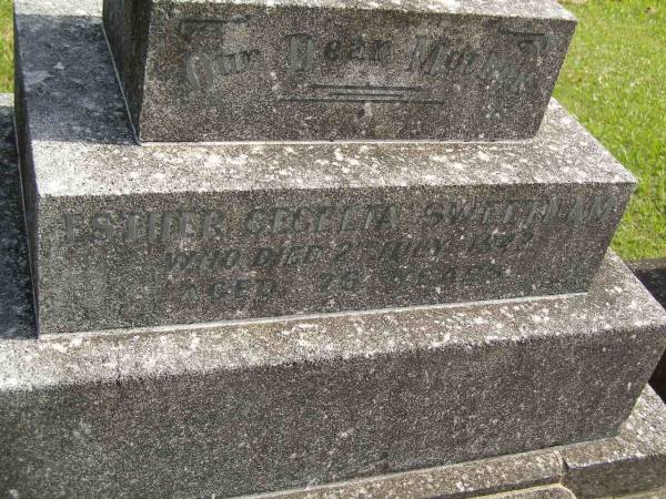Esther Cecelia SWEETNAM,  | mother,  | died 2 July 1943 aged 76 years;  | Murwillumbah Catholic Cemetery, New South Wales  | 