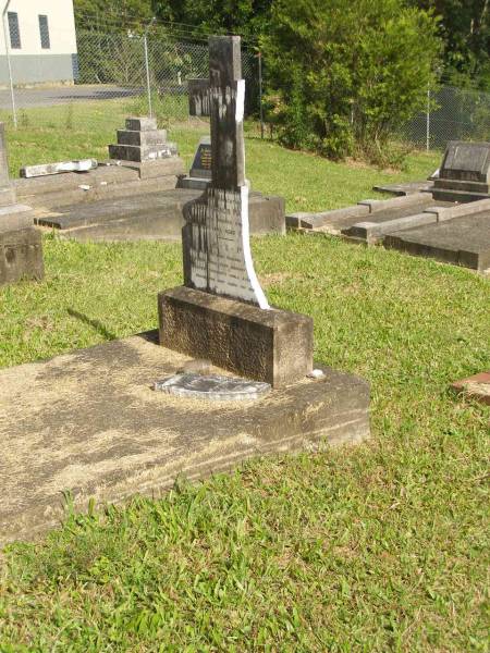 Joseph Francis MATTHEWS,  | husband father,  | died 3 Nov 1941 aged 51 years?;  | Murwillumbah Catholic Cemetery, New South Wales  | 