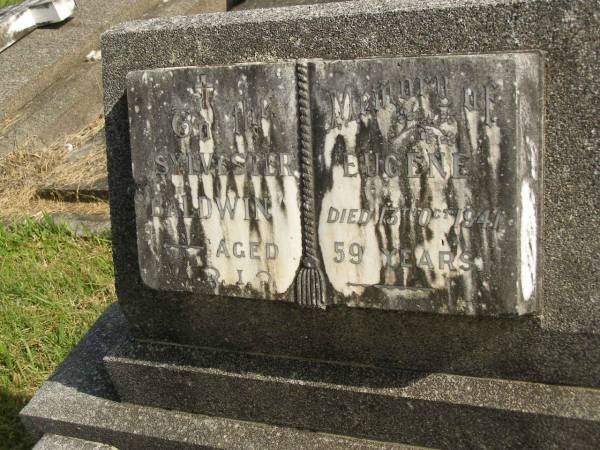 Sylvester Eugene BALDWIN,  | died 13 Oct 1941 aged 59 years;  | Murwillumbah Catholic Cemetery, New South Wales  | 