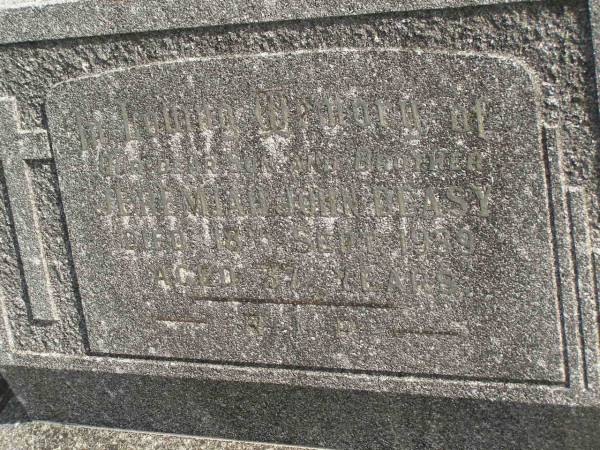 Jeremiah John DEASY,  | son brother,  | died 18 Sept 1939 aged 37 years;  | Murwillumbah Catholic Cemetery, New South Wales  | 