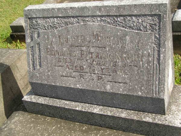 Edmund Patrick KIRBY,  | died 17 July 1938 aged 69 years;  | Murwillumbah Catholic Cemetery, New South Wales  | 