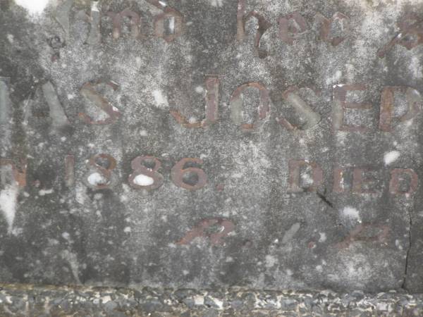 Margaret NOLAN  | born Co Cork Ireland 1855,  | died 9 Dec 1938;  | Thomas Joseph NOLAN,  | born 2 Jan 1886,  | died 1 March 1938;  | Murwillumbah Catholic Cemetery, New South Wales  | 