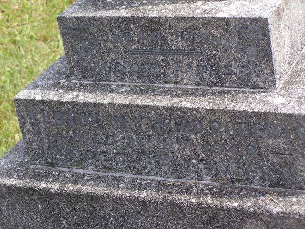 Vernon Heywood ROBERTS,  | husband father,  | died 1 Oct 1943 aged 56 years;  | Murwillumbah Catholic Cemetery, New South Wales  | 