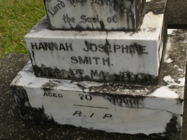 Hannah Josephine SMITH,  | died 10 May 1936 aged 70 years;  | Murwillumbah Catholic Cemetery, New South Wales  | 