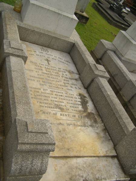 John DALTON,  | born Jamestown Co Kilkenny 23 March 1865,  | died Murwillumbah NSW 20 Oct 1911;  | Murwillumbah Catholic Cemetery, New South Wales  | 