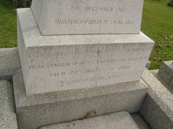 Michael QUINN,  | born Co Antrim Ireland 28 Dec 1862,  | died 23 Dec 1935;  | Murwillumbah Catholic Cemetery, New South Wales  | 