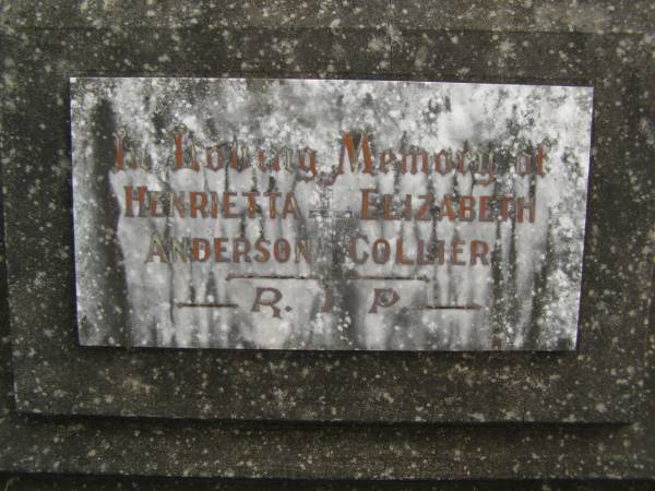 Henrietta ANDERSON;  | Elizabeth COLLIER;  | Murwillumbah Catholic Cemetery, New South Wales  | 