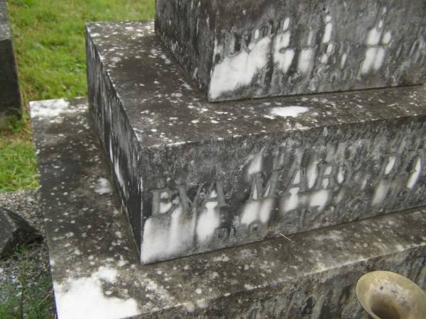 Eva Mary DINSEY,  | wife,  | died 23 Oct 1934 aged 42? years;  | [[REDO]]  | Murwillumbah Catholic Cemetery, New South Wales  | 