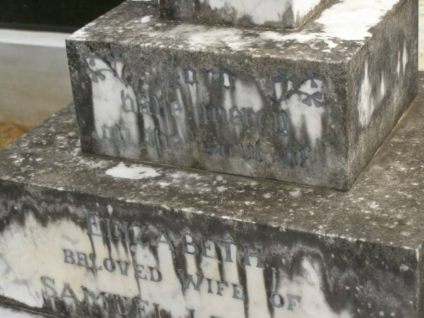 Elizabeth,  | wife of Samuel LESLIGHT,  | mother,  | died 22 Oct 1933 aged 58 years;  | Murwillumbah Catholic Cemetery, New South Wales  | 