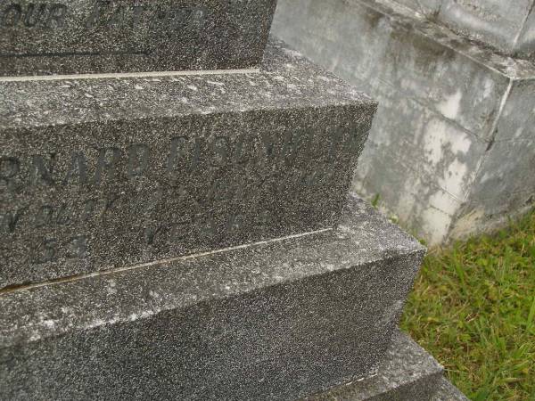 Allan Bernard EISENHUTH,  | husband father,  | died 12 July 1945 aged 53 years;  | Murwillumbah Catholic Cemetery, New South Wales  | 