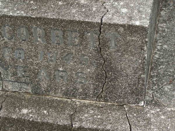 Katherine CORBETT,  | died 18 Feb 1945 aged 74 years;  | Murwillumbah Catholic Cemetery, New South Wales  | 