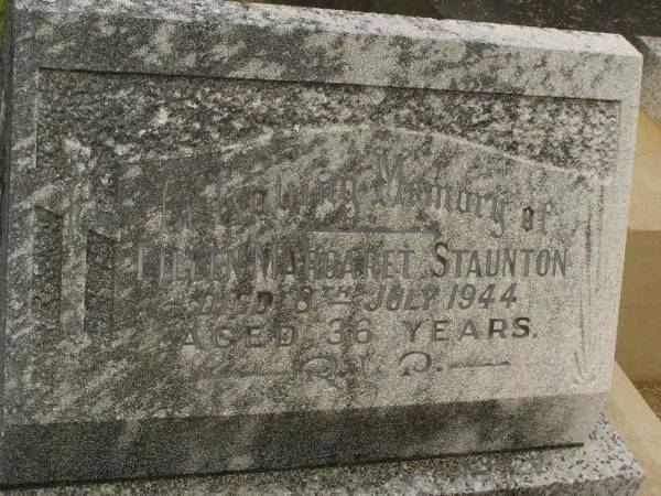Ellen Margaret STAUNTON,  | died 8 July 1944 aged 36 years;  | Murwillumbah Catholic Cemetery, New South Wales  | 