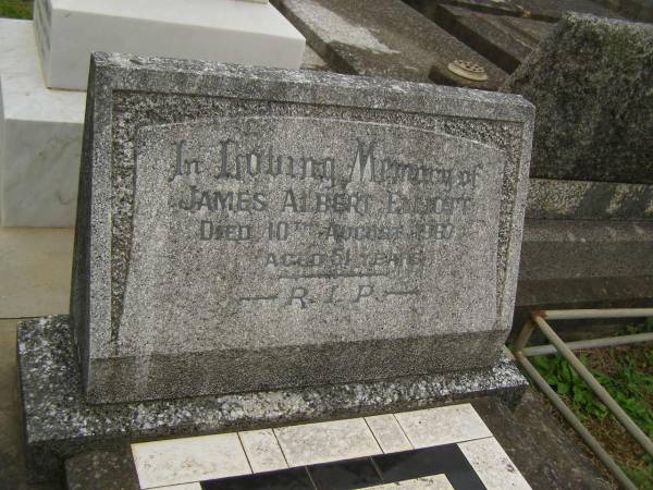 James Albert ELLIOTT,  | died 10 Aug 1967? aged 51 years;  | Murwillumbah Catholic Cemetery, New South Wales  | 