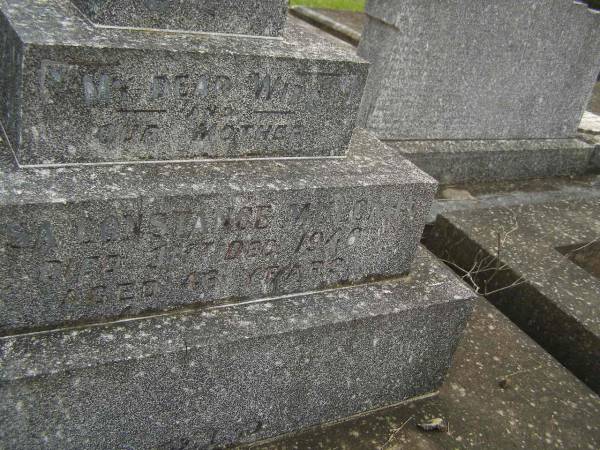 Rosa Constance MULCAHY,  | wife mother,  | died 31 Dec 1946 aged 46 years;  | Murwillumbah Catholic Cemetery, New South Wales  | 