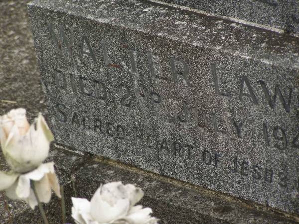 Bridget MURPHY,  | died 25 March 1946 aged 78 years;  | Walter Lawrence MURPHY,  | died 2 July 1948 aged 87 years;  | Murwillumbah Catholic Cemetery, New South Wales  | 