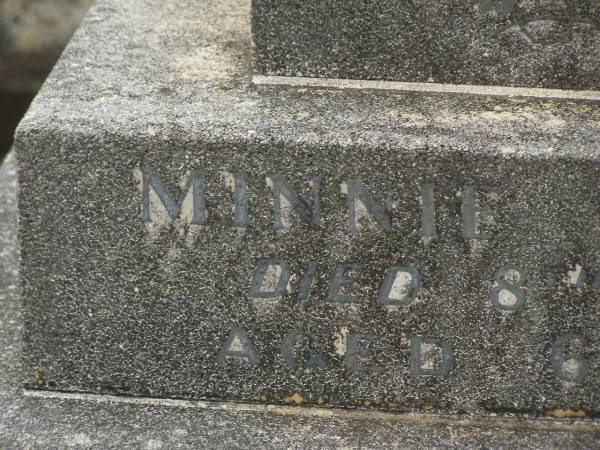 Minnie HENDRICK  | died 8 Dec 1948 aged 62 years;  | Murwillumbah Catholic Cemetery, New South Wales  | 