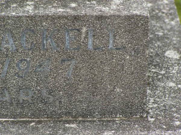 Elsa Elizabeth SHACKELL,  | mother,  | died 26 Oct 1947 aged 47 years;  | Murwillumbah Catholic Cemetery, New South Wales  | 