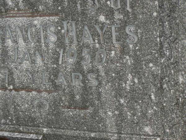 Michael Francis HAYES,  | died 9 Jan 1950 aged 57 years;  | Murwillumbah Catholic Cemetery, New South Wales  | 