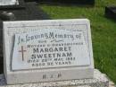 Margaret SWEETNAM, mother grandmother, died 28 May 1983 aged 92 years; Murwillumbah Catholic Cemetery, New South Wales 