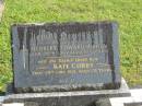 
Herbert Edward CORBY,
husband,
died 28-4-1967 aged 80 years;
Kate CORBY,
wife,
died 29 June 1971 aged 78 years;
Murwillumbah Catholic Cemetery, New South Wales
