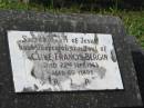 
Clive Francis BERGIN,
died 22 Sept 1963 aged 46 years;
Murwillumbah Catholic Cemetery, New South Wales
