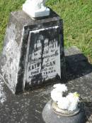 
Kathy J. HOGAN,
daughter,
died 11-12-62 aged 2 years;
Murwillumbah Catholic Cemetery, New South Wales
