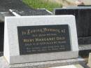 
Mary Margaret DALY,
mother,
died 3-10-1979 aged 80 years;
Murwillumbah Catholic Cemetery, New South Wales

