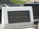 Mary Margaret DALY,
mother,
died 3-10-1979 aged 80 years;
Murwillumbah Catholic Cemetery, New South Wales