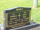 
Thomas Bourke ROWAN,
dad,
3-7-1904 - 1-9-1962 aged 58 years;
Edna May ROWAN,
mum,
6-1-1915 - 24-12-2002 aged 87 years;
Murwillumbah Catholic Cemetery, New South Wales
