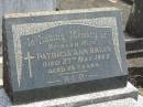 
Patricia Ann BREEN,
wife,
died 27 May 1963 aged 29 years;
Murwillumbah Catholic Cemetery, New South Wales
