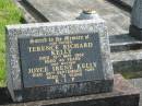 
Terence Richard KELLY,
father,
died 18 May 1962 aged 48 years;
Joyce Irene KELLY,
mother,
died 28 Sept 1994 aged 74 years;
Murwillumbah Catholic Cemetery, New South Wales
