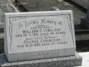 
William B. CONAGHAN,
father,
died 26-5-1962 aged 66 years;
Isabel CONAGHAN,
mother,
died 16-11-1962 aged 65 years;
Murwillumbah Catholic Cemetery, New South Wales
