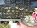 Carol Susan BURNS, 22-9-1949 - 16-11-1995; Annie Caroline BURNS, 20-11-1915 - 30-7-2009; Murwillumbah Catholic Cemetery, New South Wales 
