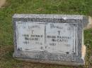 John Patrick MCCABE,
1884 - 1960;
Hilda Harriet MCCABE,
1889 - 1967;
Murwillumbah Catholic Cemetery, New South Wales